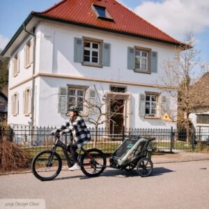 Remorque à vélo 3-en-1 Tour 2 avec 2 sièges confortables et roues gonflables