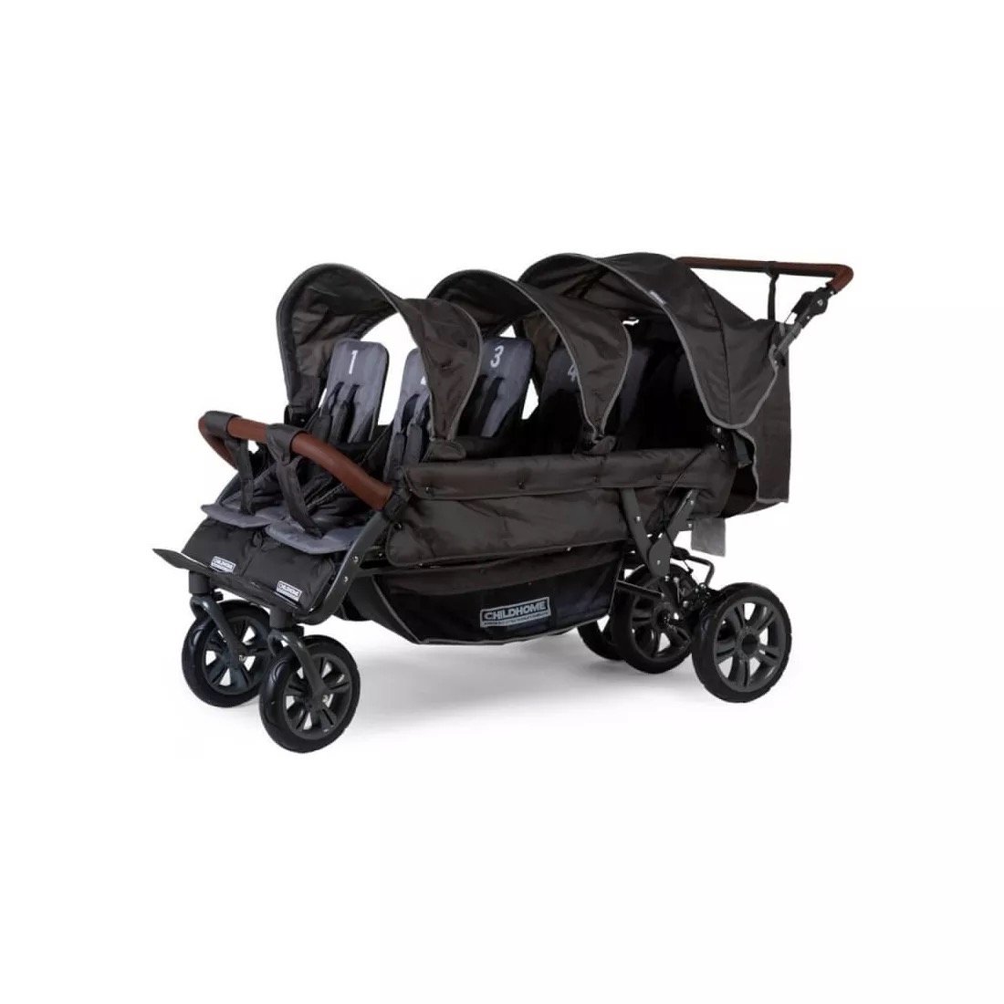Sixseater Poussette 6 Places ( avec frein automatique ) Anthracite Childhome – Image 6